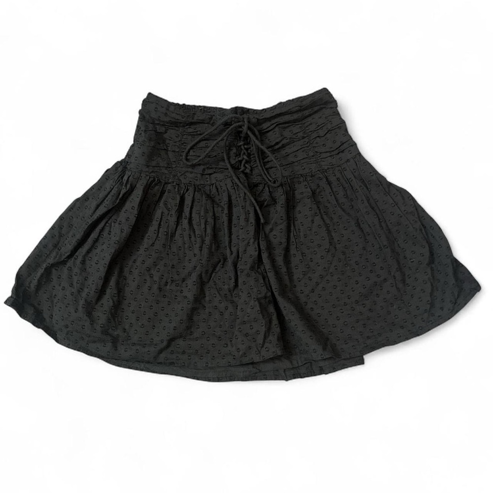 Black Tie Up Mini Skirt
